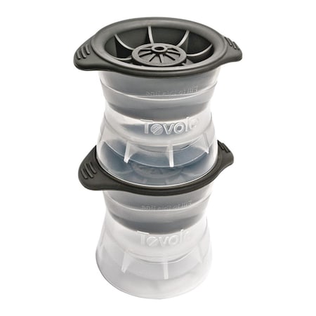 Razoredge 2.5 x 2.5 in. Silicone & Polypropylene Sphere Ice Molds, Clear & Gray - Set of 2 RA1679618